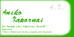 aniko kapornai business card